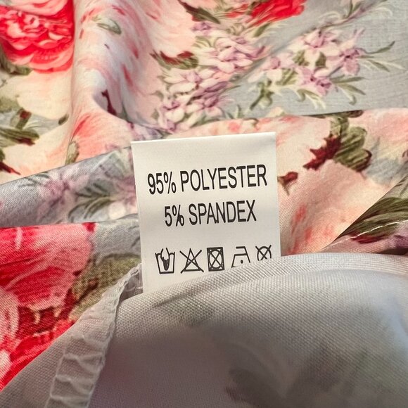 Blue, Pink & White Floral Bubble Sleeve Top Blouse (S) VERY CUTE! - Picture 10 of 10